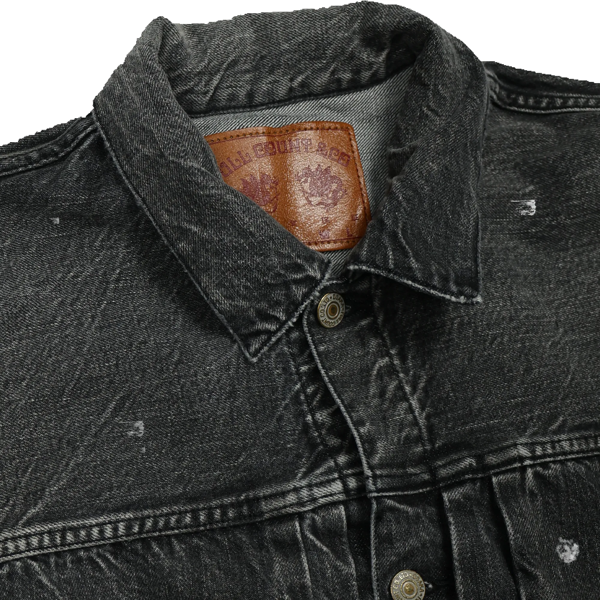 2102BKHW-SP - Type 2 Black Denim Jacket Dartford Splatter - sold by Full Count product image thumbnail 3