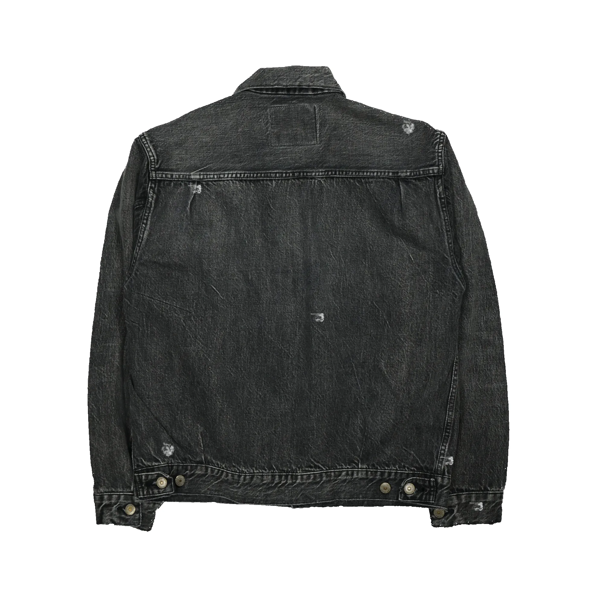 2102BKHW-SP - Type 2 Black Denim Jacket Dartford Splatter - sold by Full Count product image thumbnail 2
