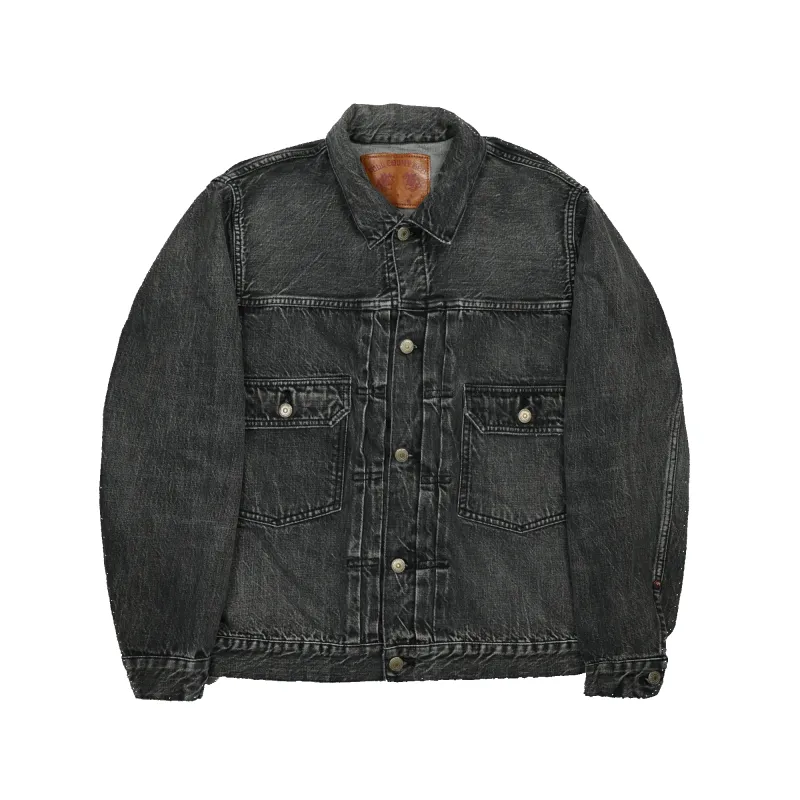 [2025SS] 2102BKHW - Type 2 Black Denim Jacket Dartford - sold by Full Count