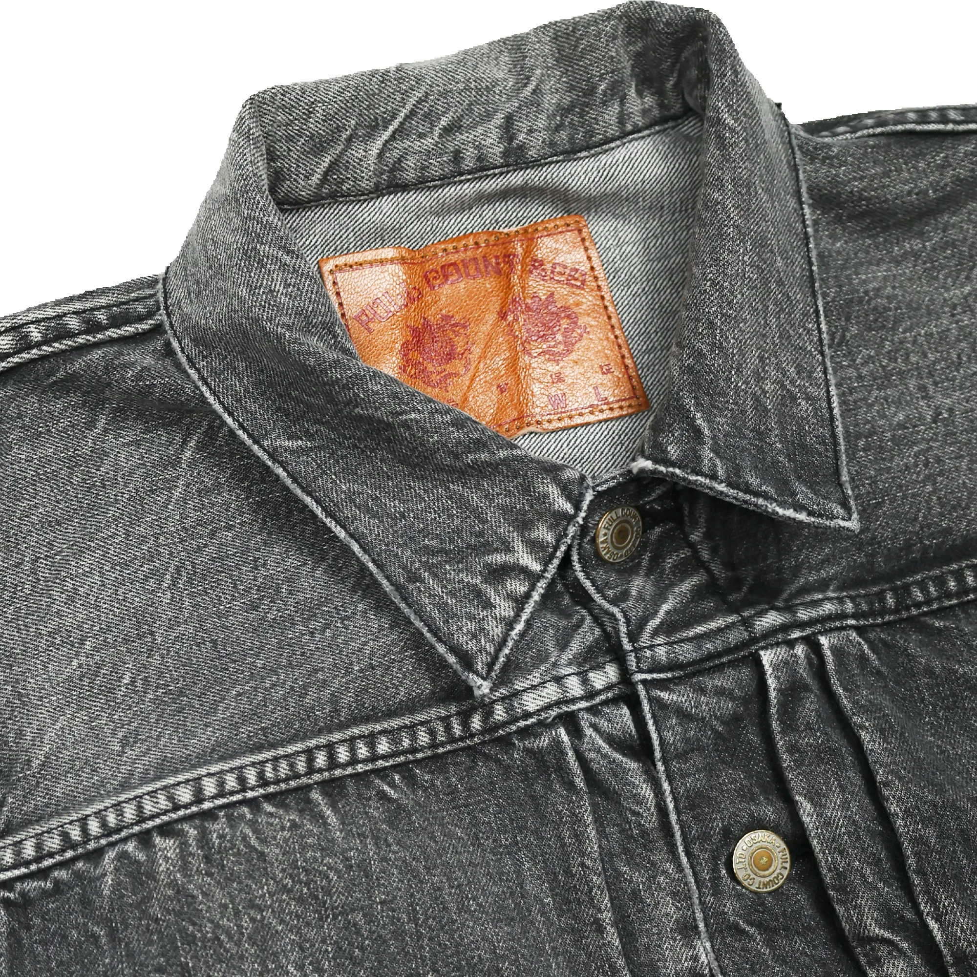 2107BKHW-SP - Type 1 Black Denim Jacket Dartford Splatter - sold by Full Count product image thumbnail 3