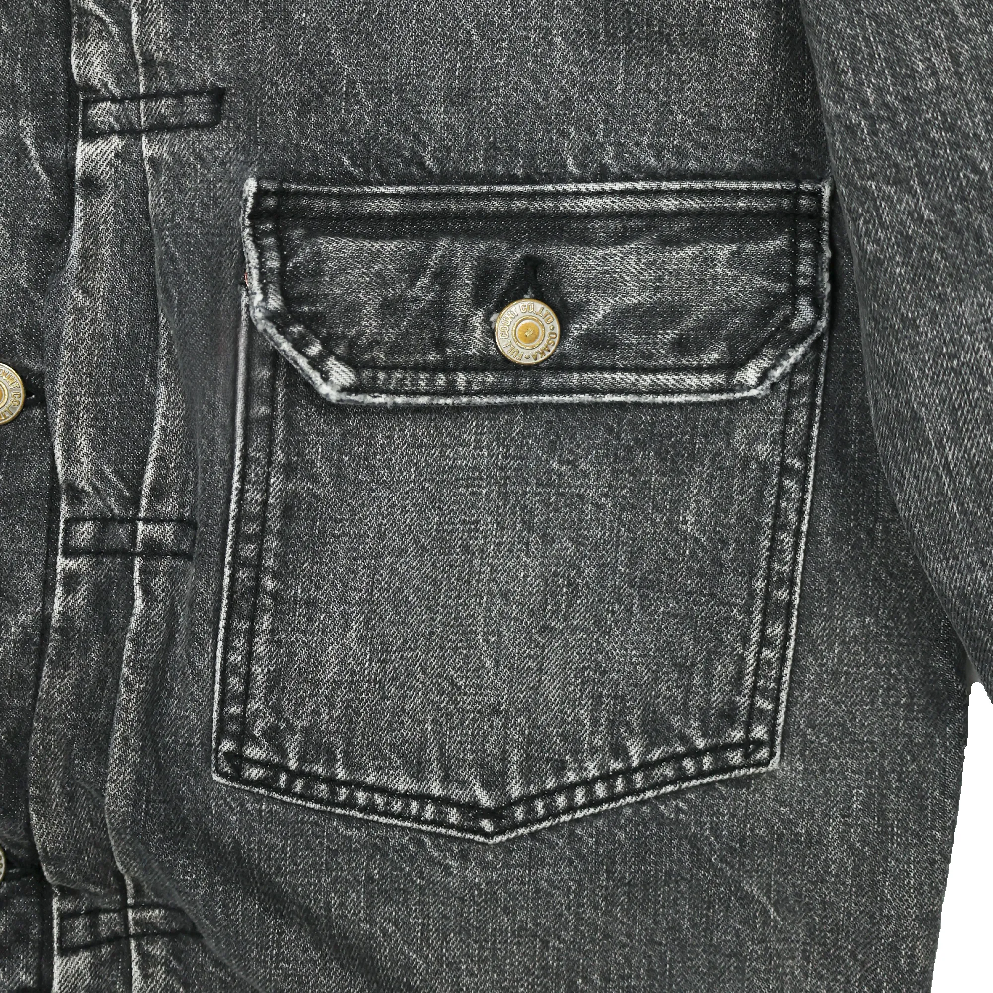 2107BKHW-SP - Type 1 Black Denim Jacket Dartford Splatter - sold by Full Count product image thumbnail 4