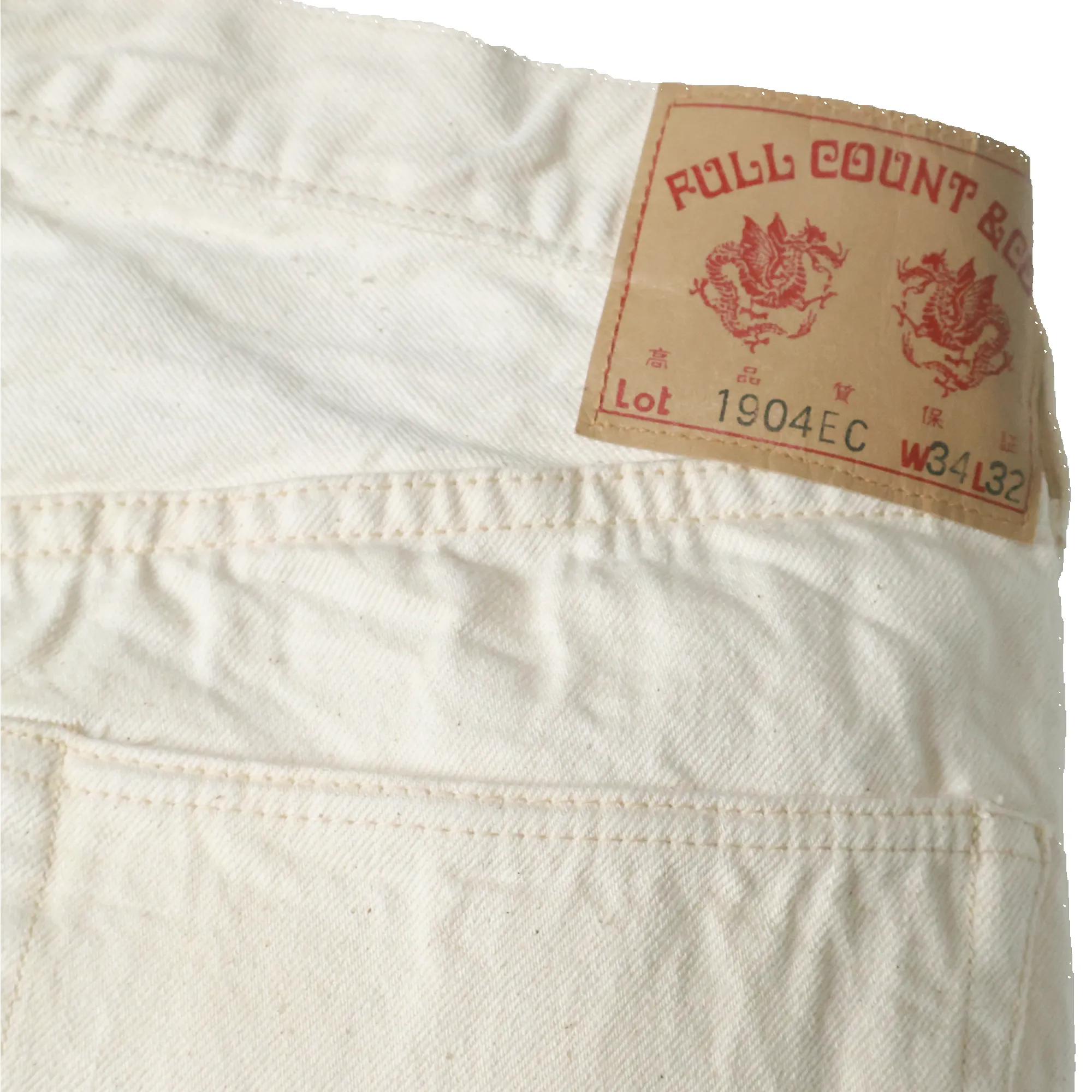 1904EC-25 - 5 Pocket Ecru Denim Shorts - sold by Full Count product image thumbnail 5