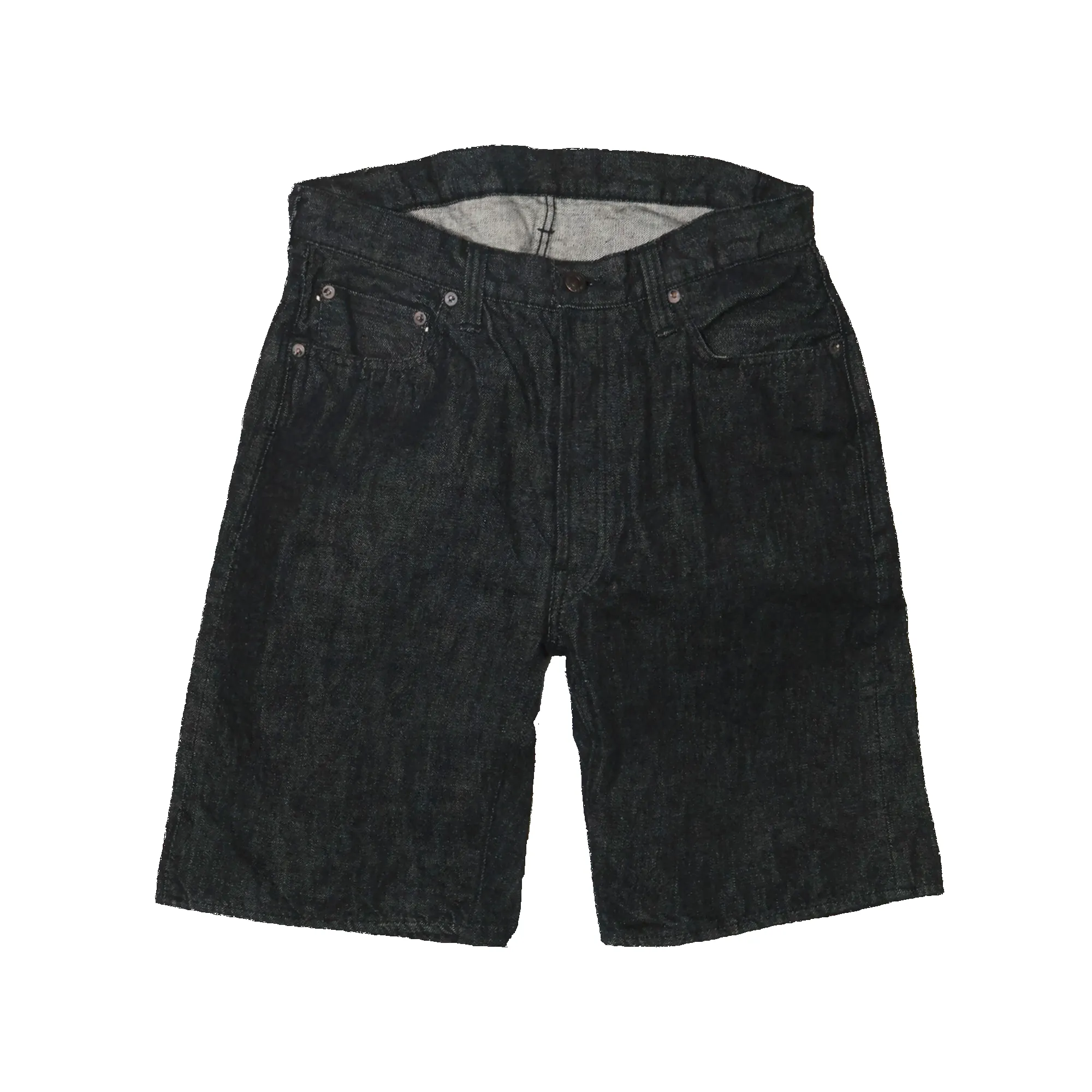 1904BK - 5 Pocket Black Denim Shorts - sold by Full Count
