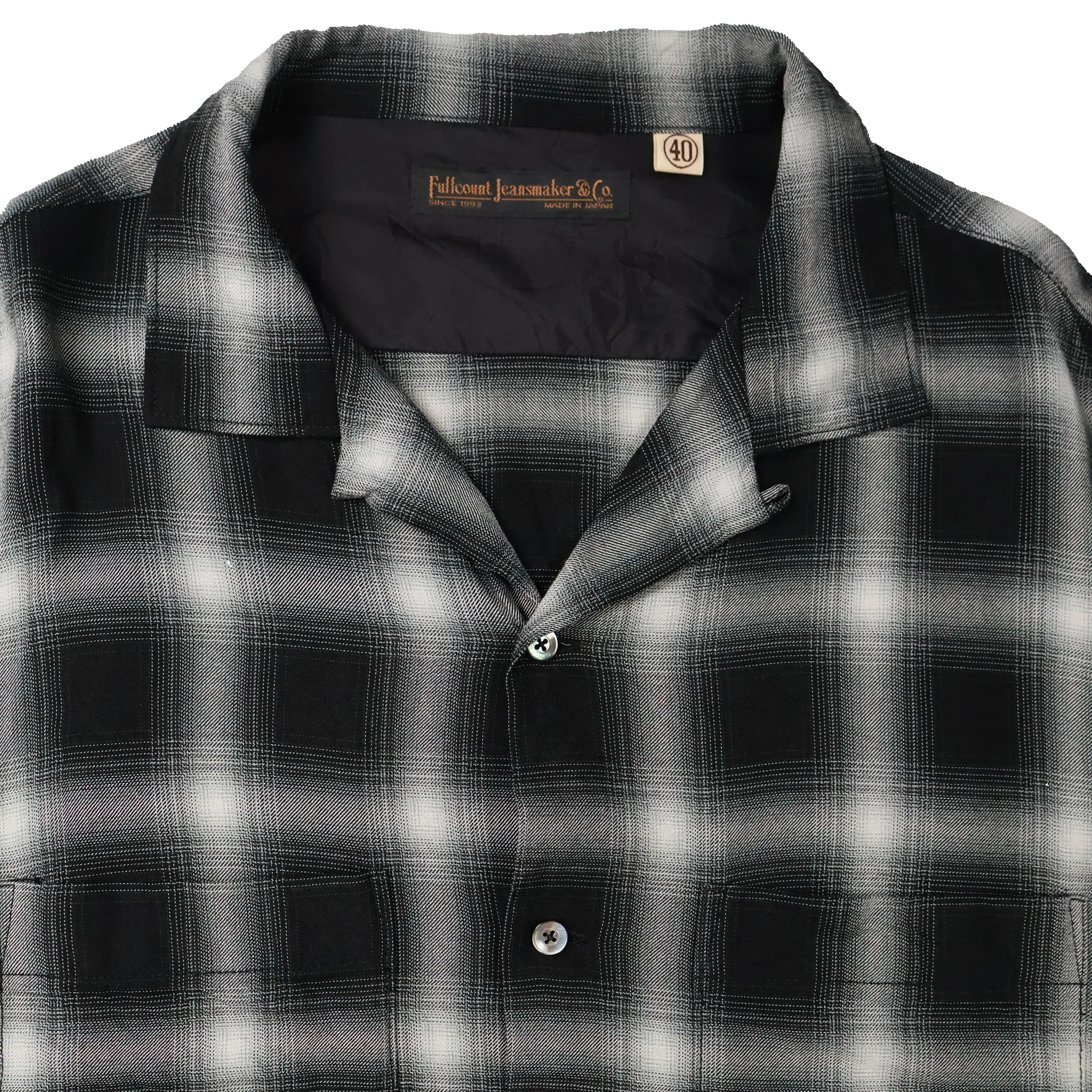 4092 - Rayon Check Open Collar Shirt - sold by Full Count product image thumbnail 4