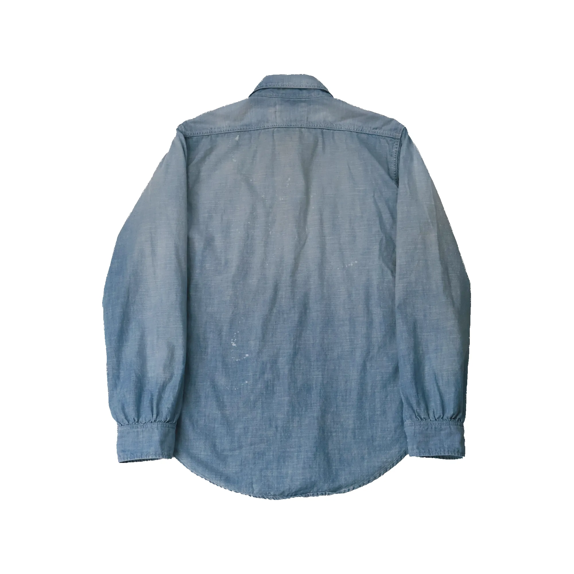 4091HW - 20s Short Chambray Shirt “Aging” - sold by Full Count product image thumbnail 3