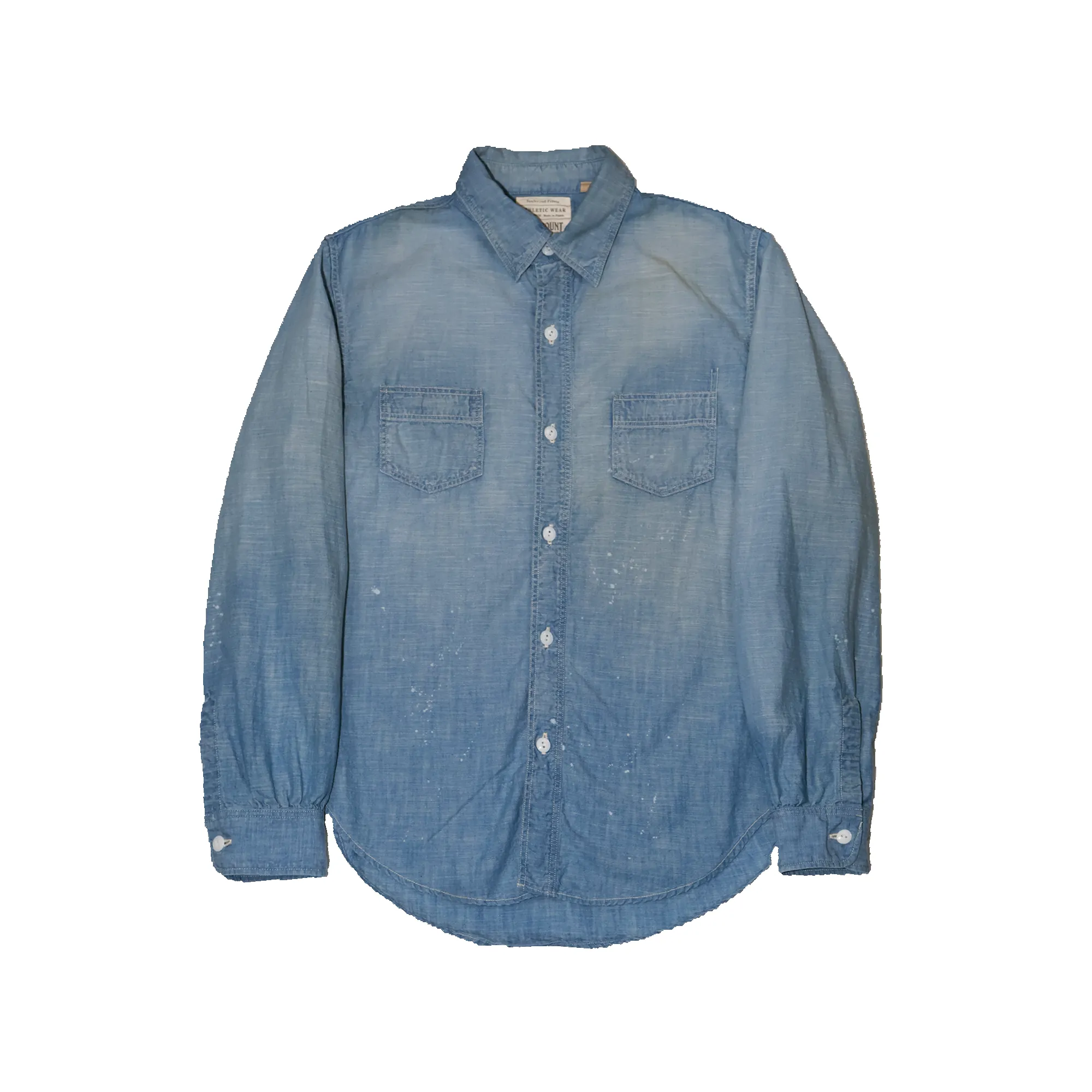 4091HW - 20s Short Chambray Shirt “Aging” - sold by Full Count product image thumbnail 2