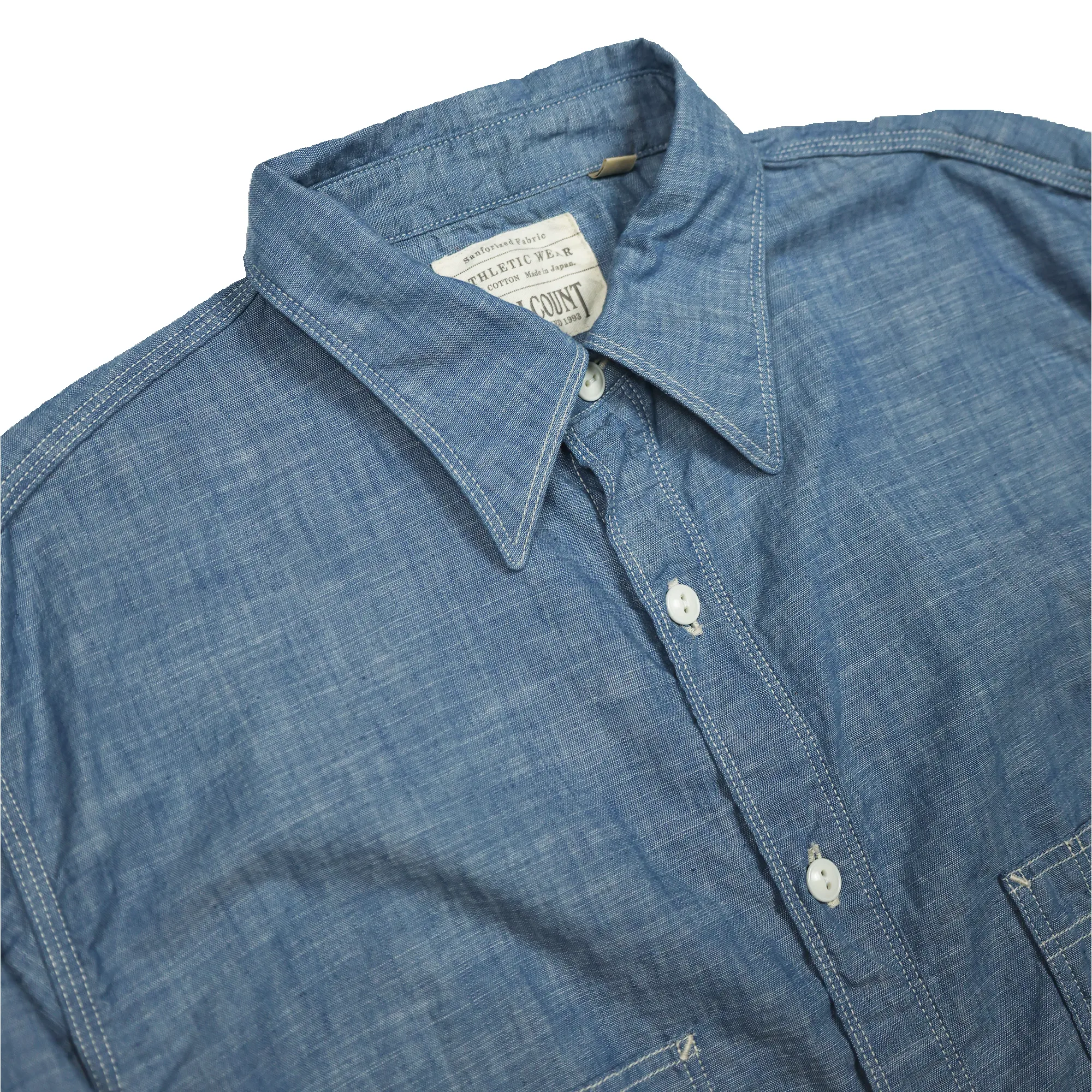 4090-1 - 30s Triple Stitch Chambray Shirt - sold by Full Count product image thumbnail 3