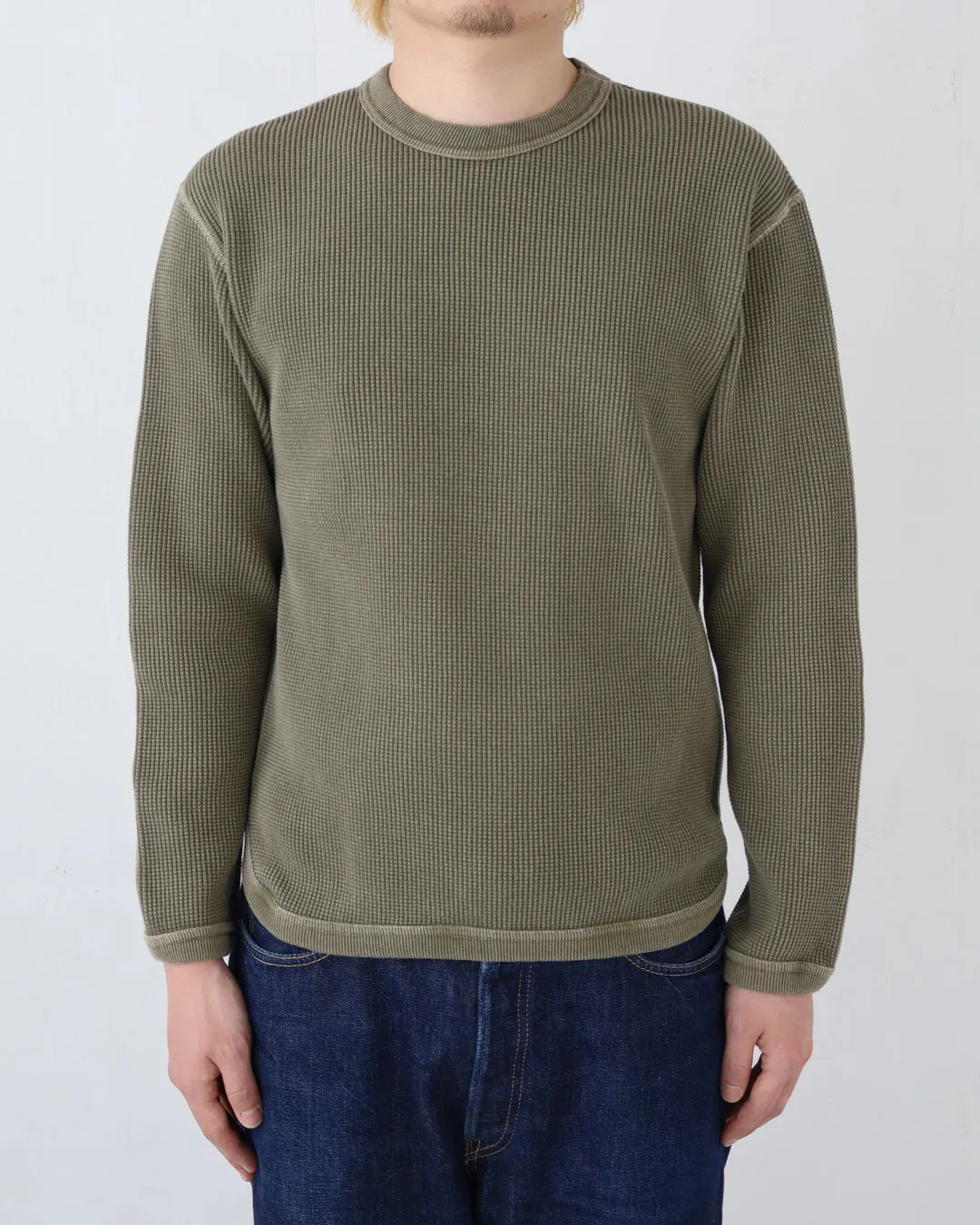 5964SP - Heavyweight Waffle Longsleeve T Shirt - sold by Full Count product image thumbnail 3