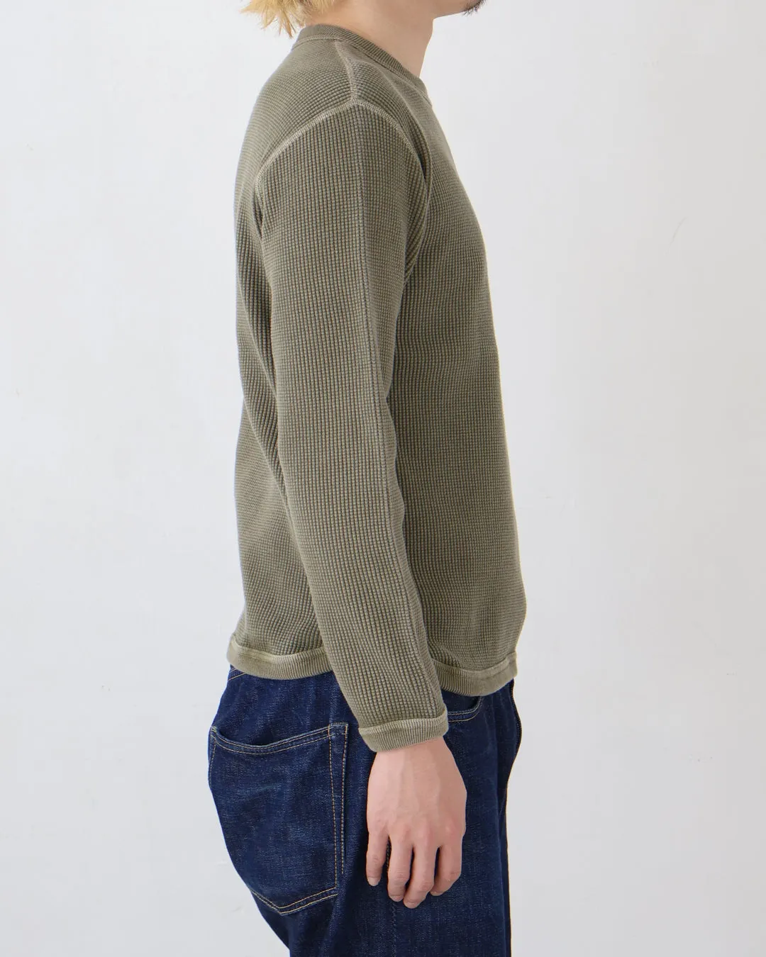 5964SP - Heavyweight Waffle Longsleeve T Shirt - sold by Full Count product image thumbnail 4