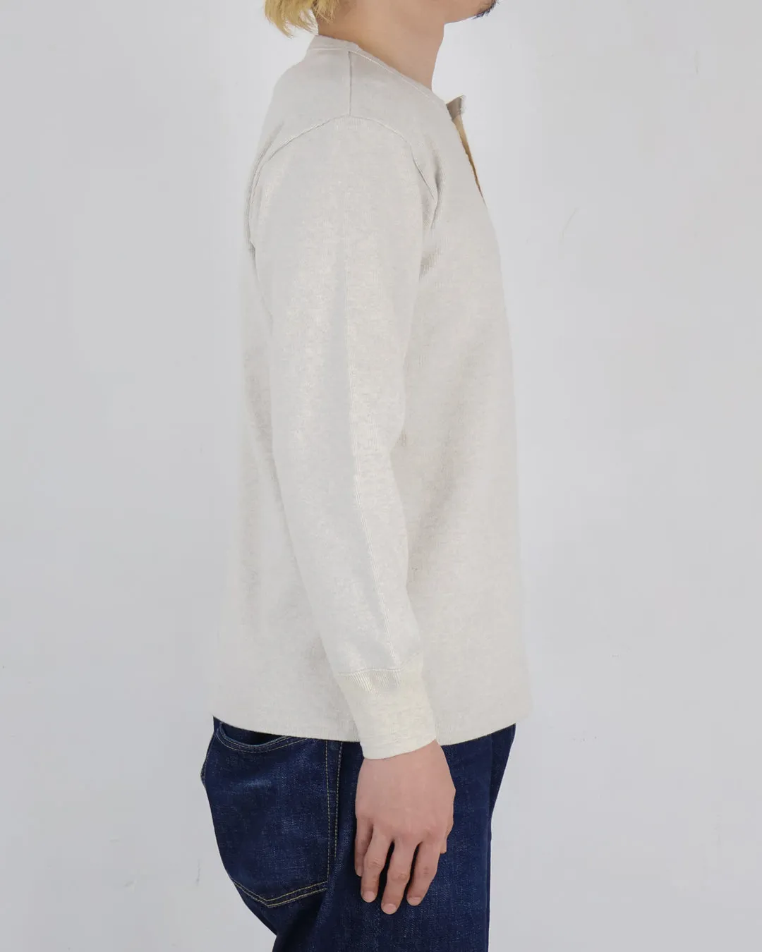 5502H - Cotton Rib Henley Neck L/S T-Shirt - sold by Full Count product image thumbnail 5
