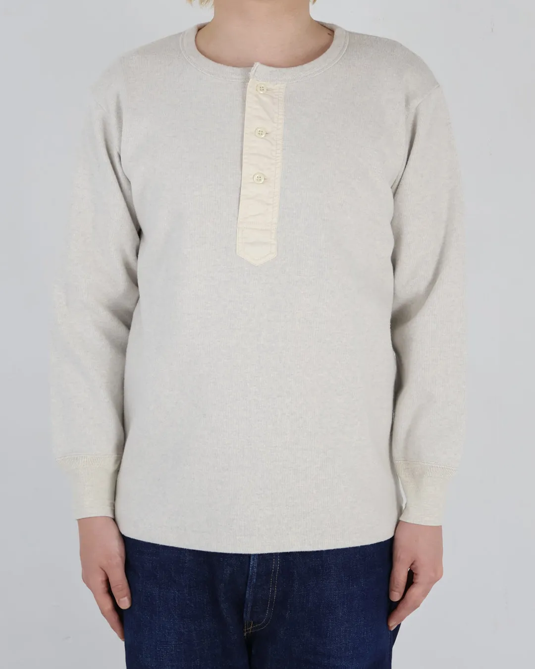 5502H - Cotton Rib Henley Neck L/S T-Shirt - sold by Full Count product image thumbnail 4