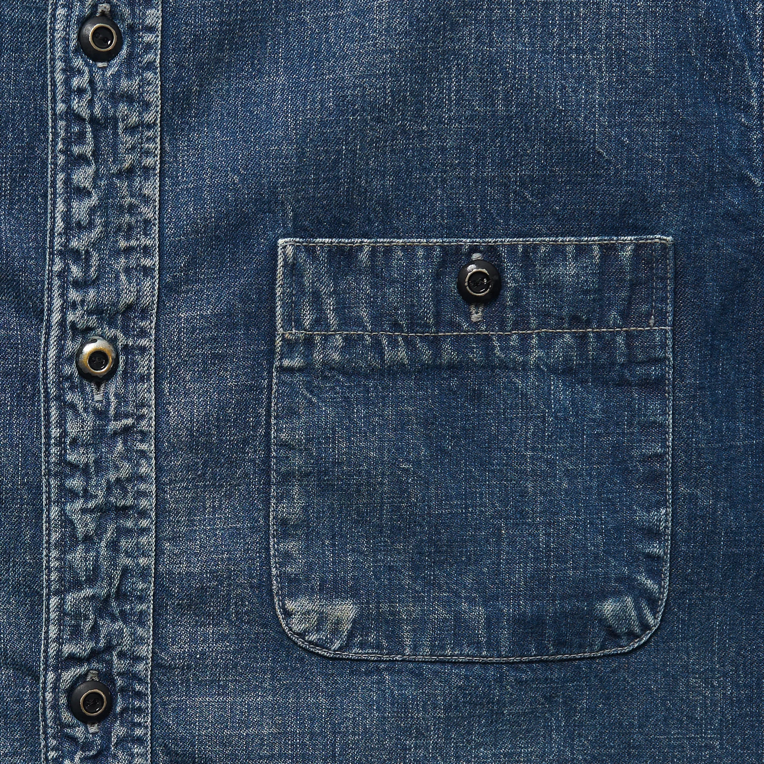 4890HW-19 - Denim Work Shirt HW - sold by Full Count product image thumbnail 4