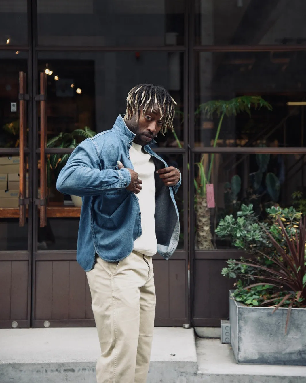 4890HW-19 - Denim Work Shirt HW - sold by Full Count product image thumbnail 5