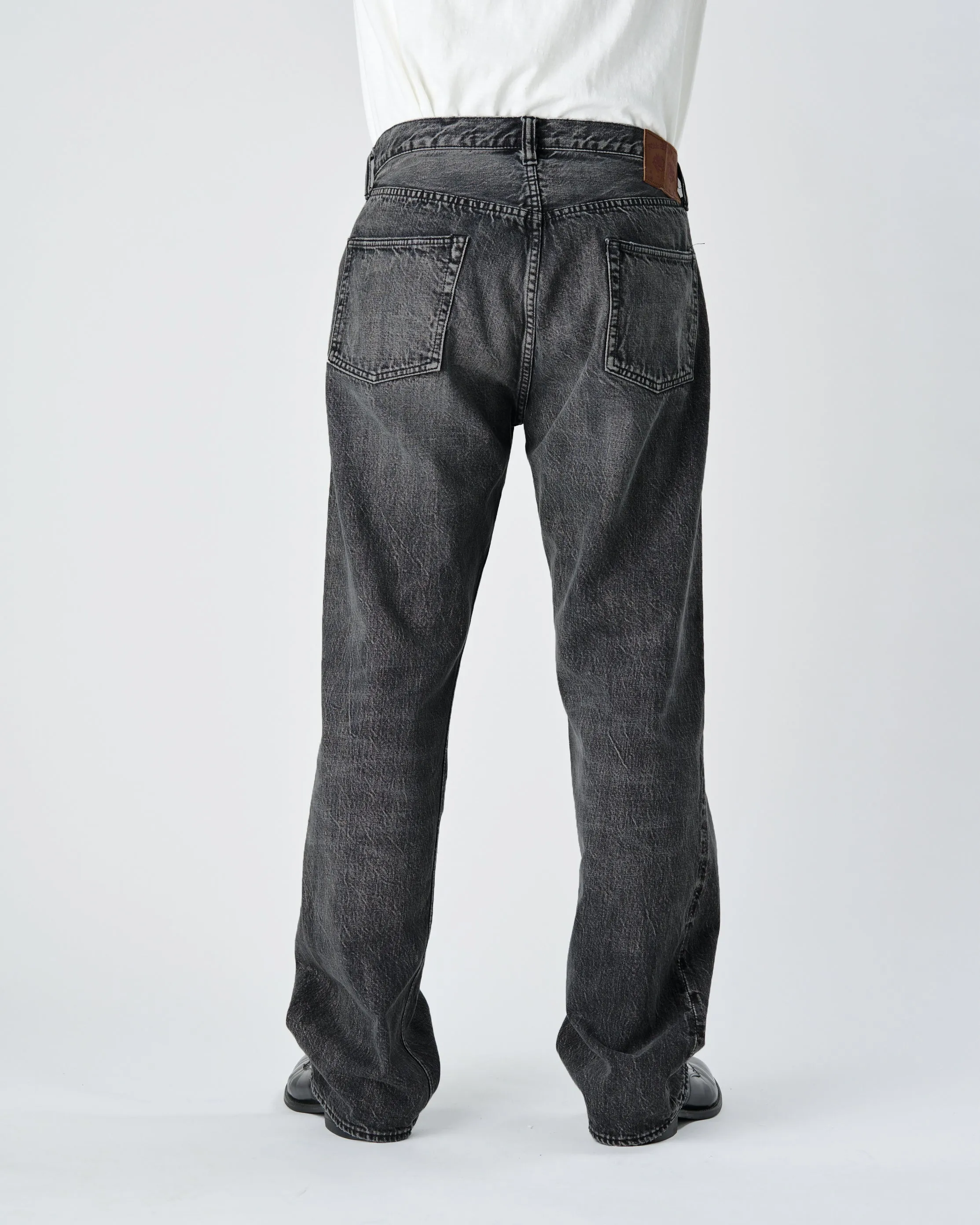 0105BKHW - Wide Black Denim Dartford - sold by Full Count product image thumbnail 2