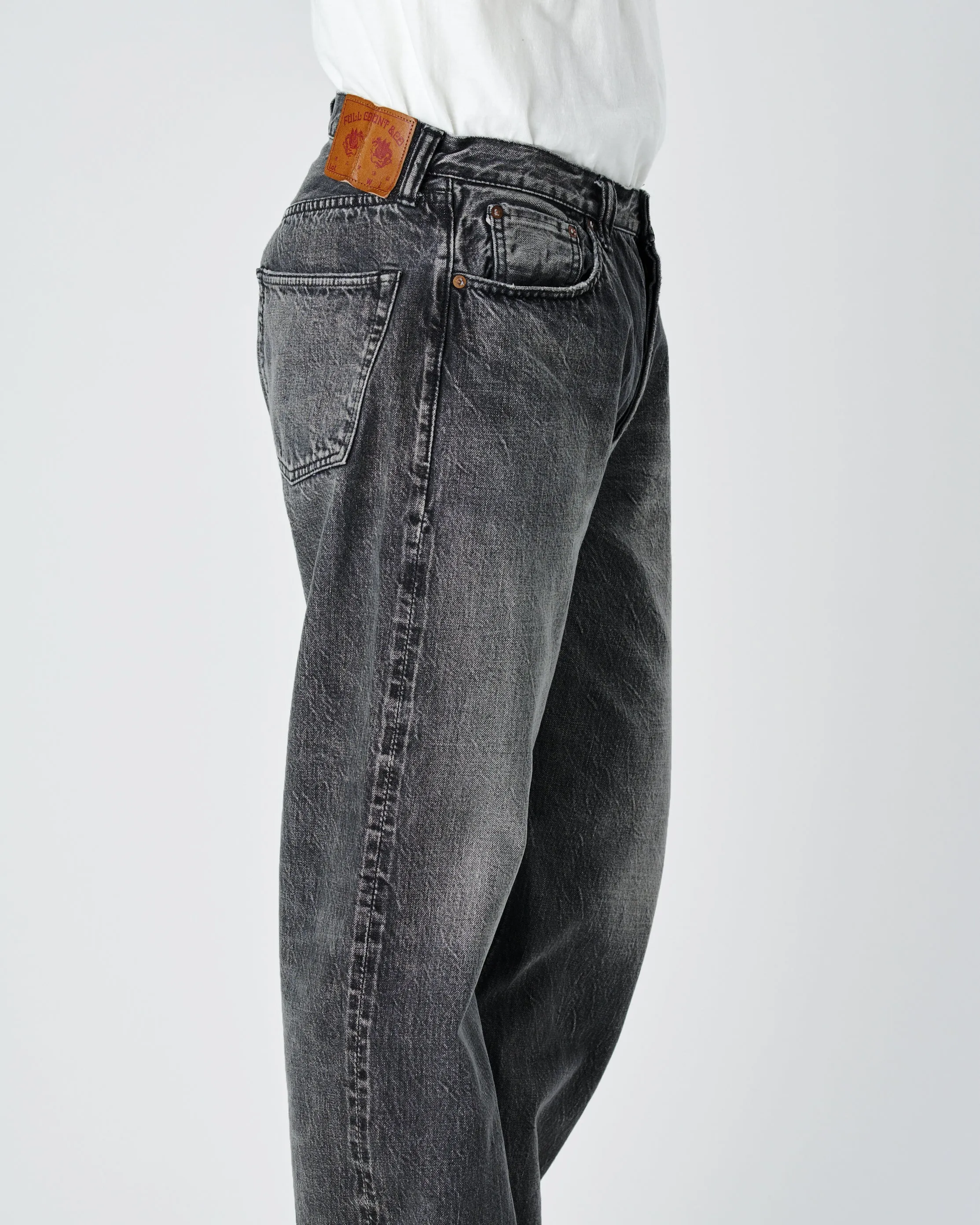 0105BKHW - Wide Black Denim Dartford - sold by Full Count product image thumbnail 4