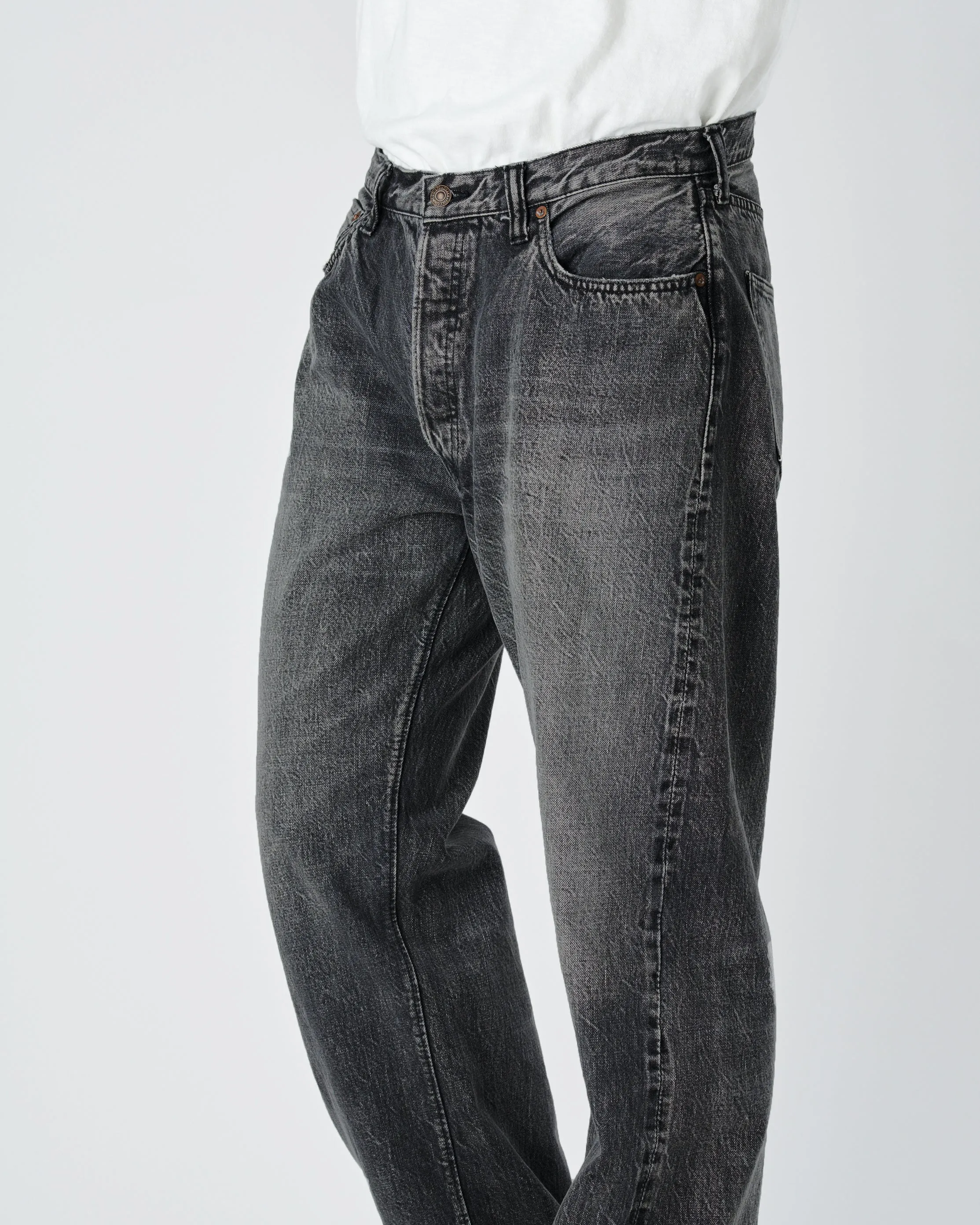 0105BKHW - Wide Black Denim Dartford - sold by Full Count product image thumbnail 3