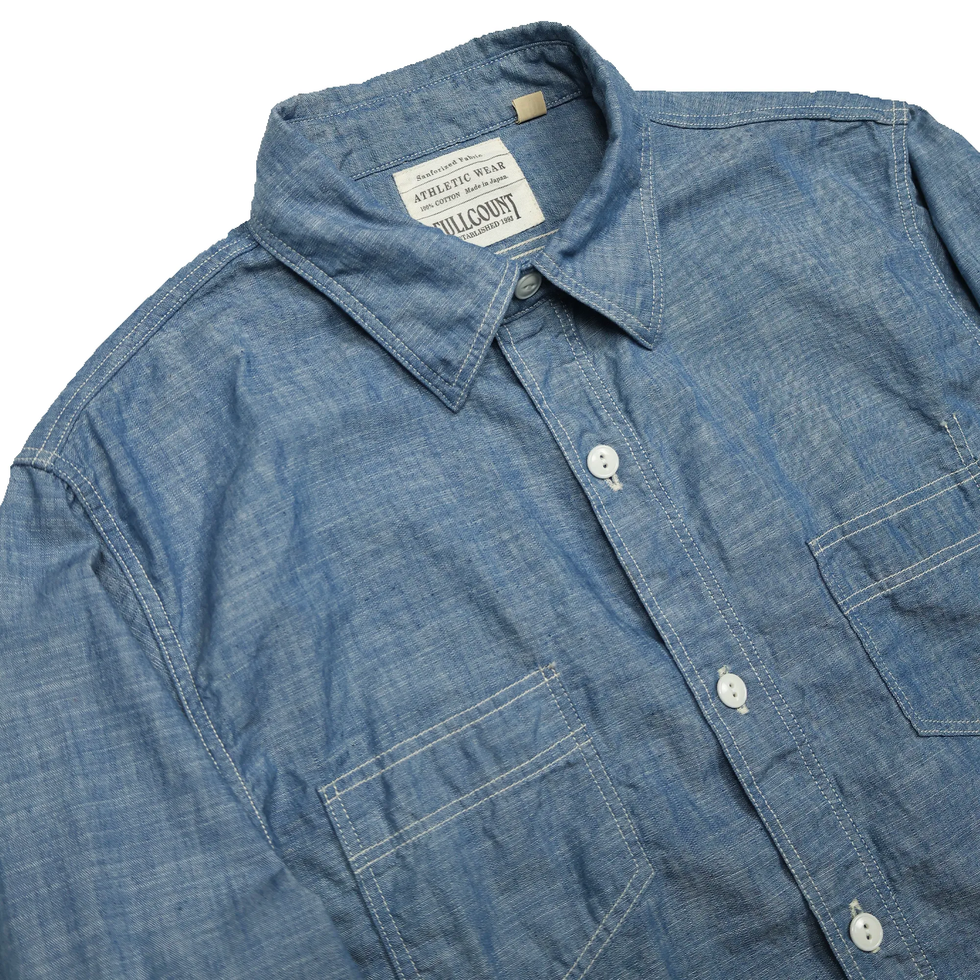 4091 - 20s Short Chambray Shirt sold by Full Count product image thumbnail 2