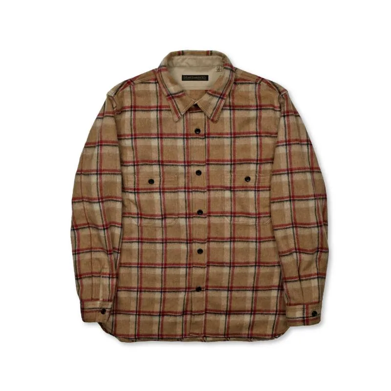 [2025AW] 4096 Wool Shaggy Check Work Shirt sold by Full Count