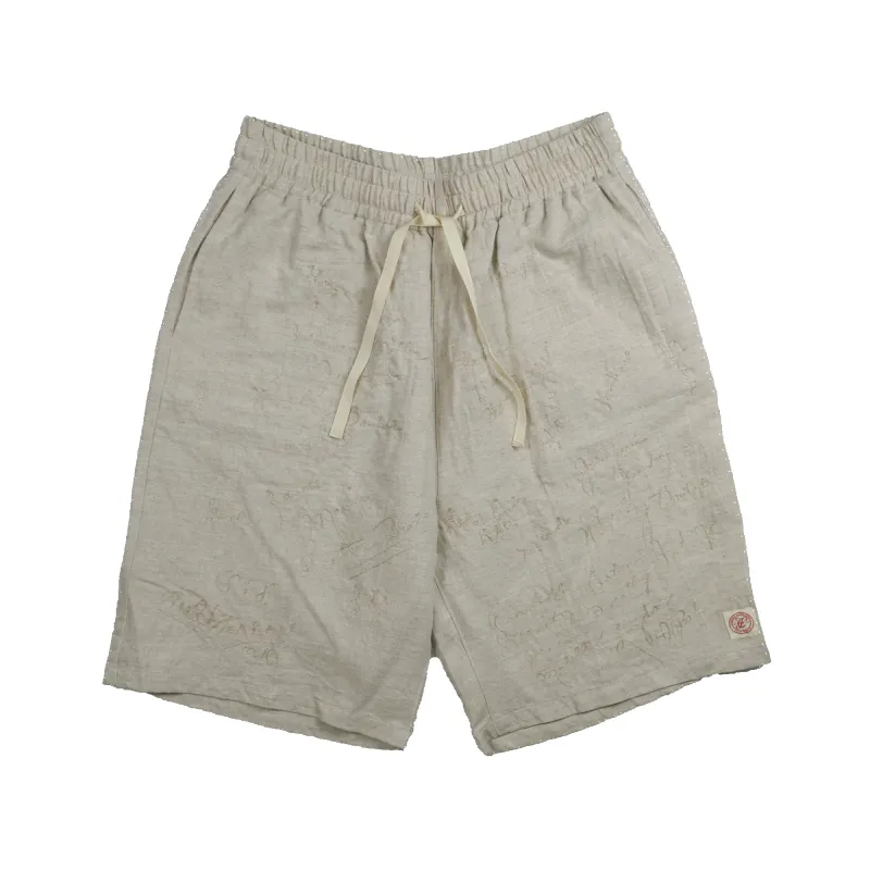 [2026SS] 1143-1 Embroidery Signature Resort Shorts sold by Full Count
