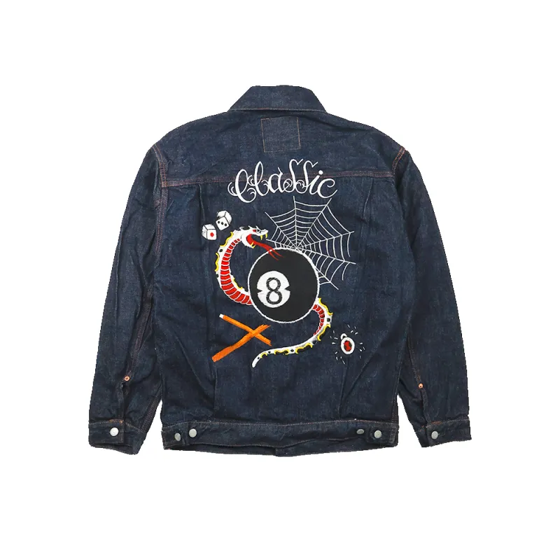 [2026SS] 2102E Classic Tattoo Embroidery Type 2 Denim Jacket Original Drawing by “HORIDAI” sold by Full Count