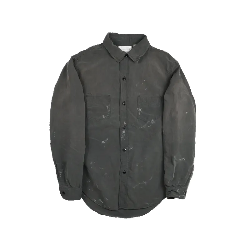 [2026SS] 4091LVE 20’s Black Cotton/Linen Farmers Shirt VE (Vintage Effect) sold by Full Count