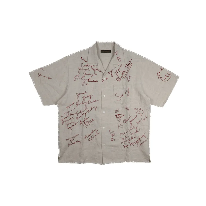 [2026SS] 4100-1 Embroidery Signature Open Collar S/S Shirt sold by Full Count