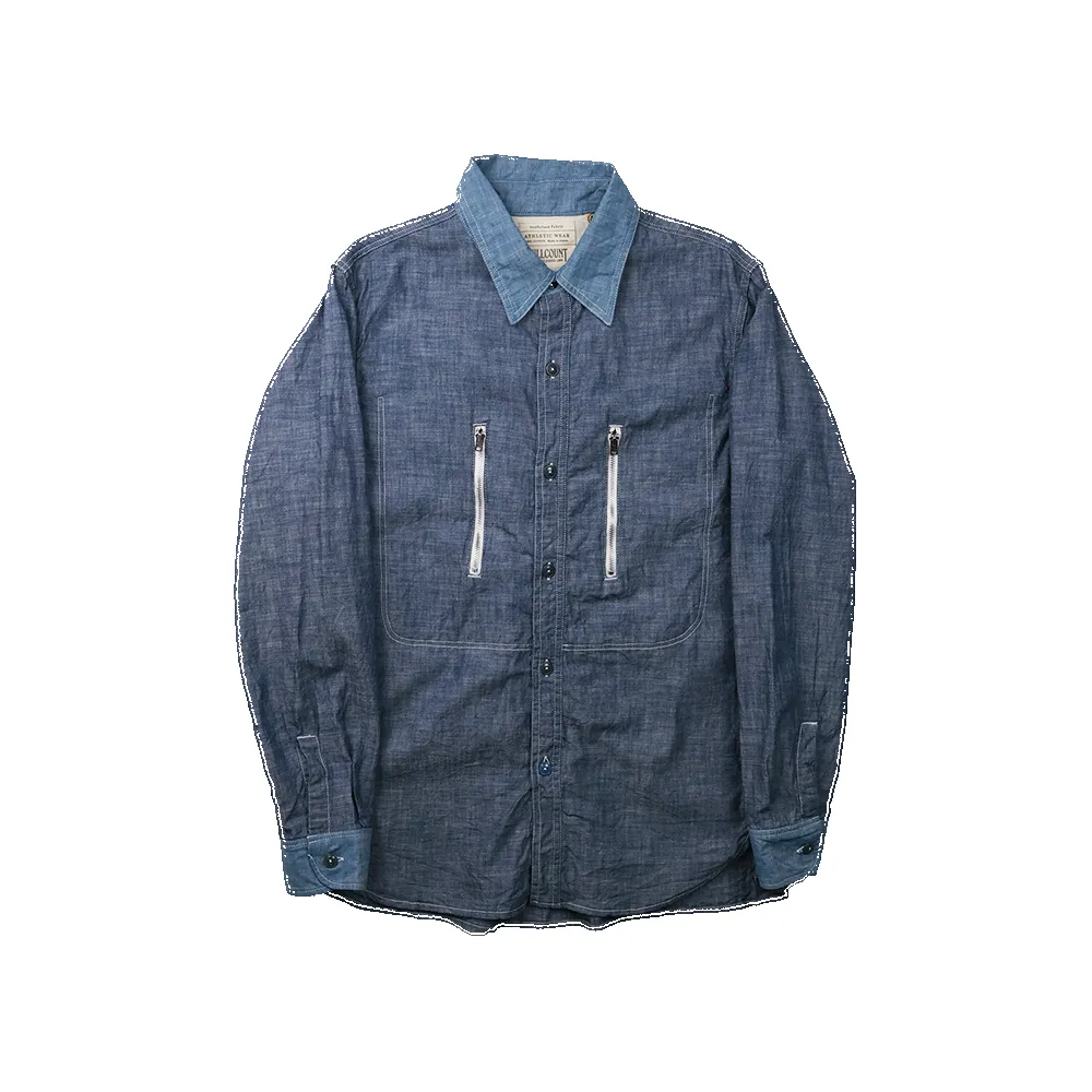 Fu15-Sh-101 Watteau Gathered Ventilated Pocket Shirt sold by Full Count
