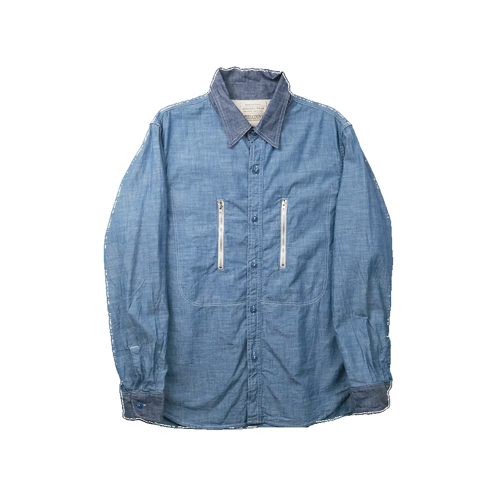 Fu15-Sh-101 Watteau Gathered Ventilated Pocket Shirt sold by Full Count product image thumbnail 3
