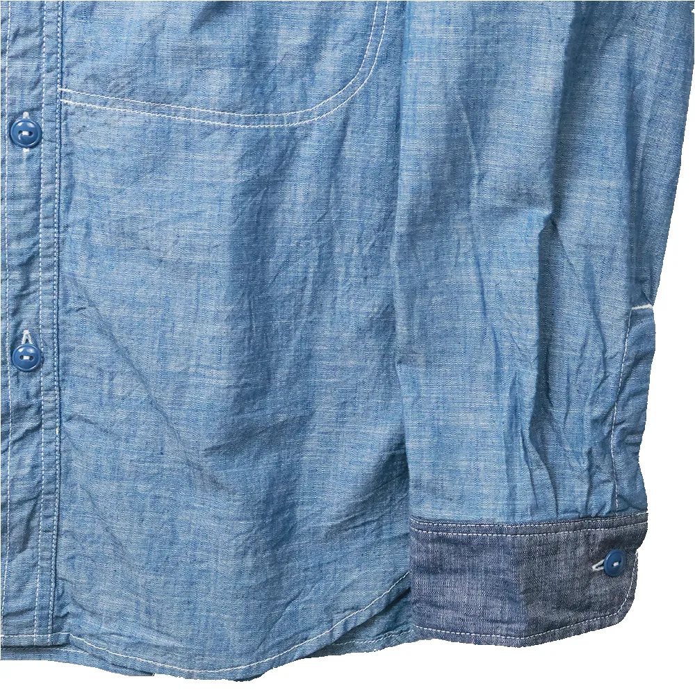 Fu15-Sh-101 Watteau Gathered Ventilated Pocket Shirt sold by Full Count product image thumbnail 5