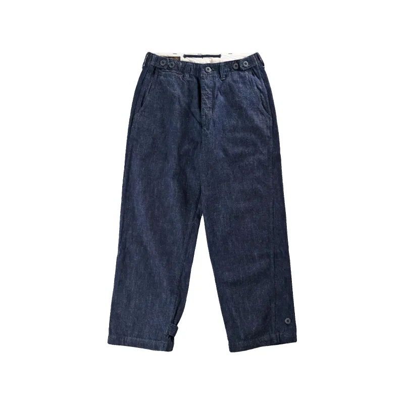 [LIMITED] 1971-BIG5 Denim Military trousers (Blue in Green Exclusive) made by Full Count