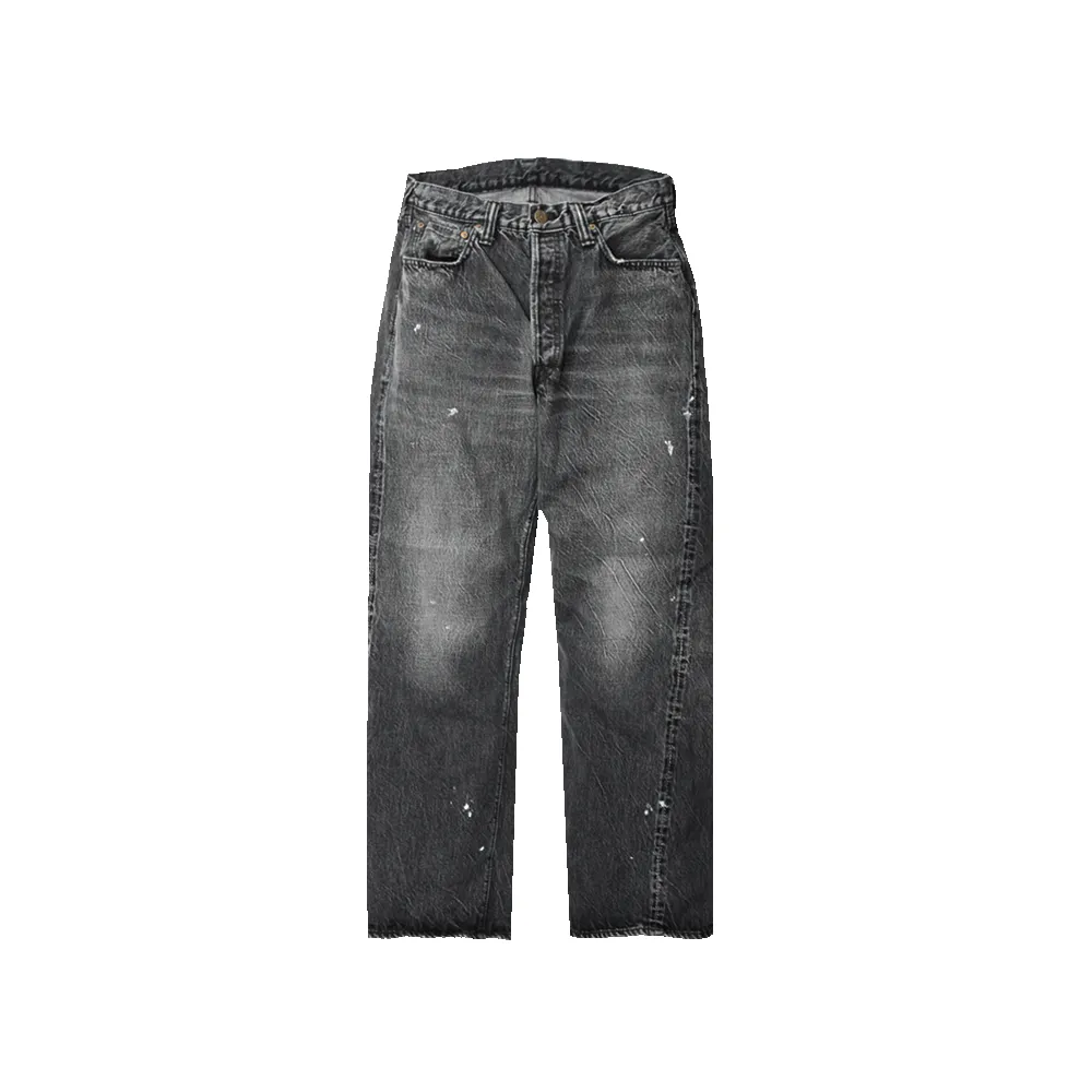 0105BKHW - Wide Black Denim Dartford - sold by Full Count product image thumbnail 5