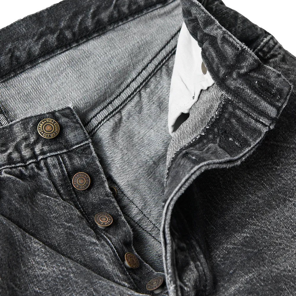 0105BKHW - Wide Black Denim Dartford - sold by Full Count product image thumbnail 4