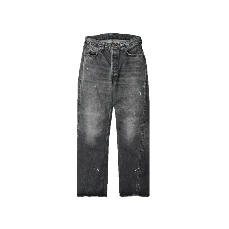 0105BKHW - Wide Black Denim Dartford - made by Full Count