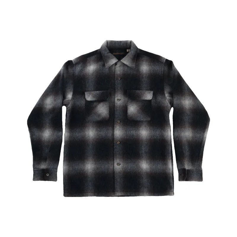 [2026AW] 4102 Shaggy Ombre Check Open Collar Shirt made by Full Count