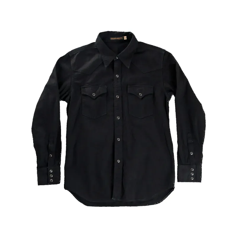 [2026AW] 4894BKBK-26 Black Black Denim Western Shirt made by Full Count