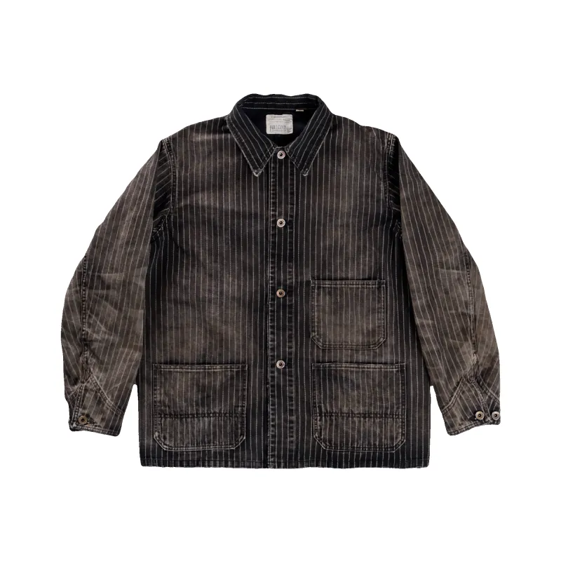 [2026AW] 2015HW-16 Black Wabash Stripe Chore Jacket HW made by Full Count