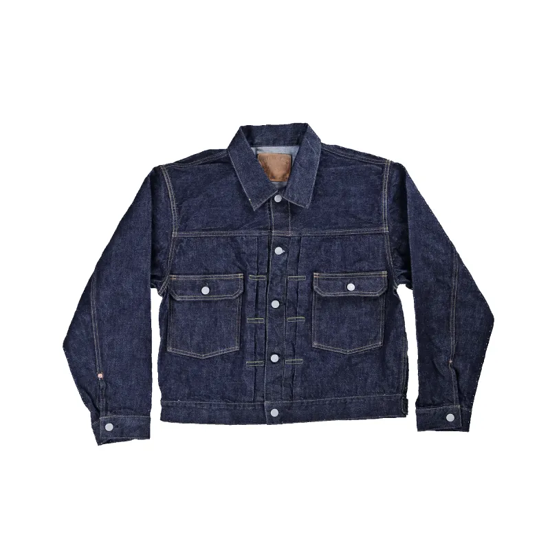 2102BIG Type 2 Denim Jacket (Blue in Green Exclusive) made by Full Count