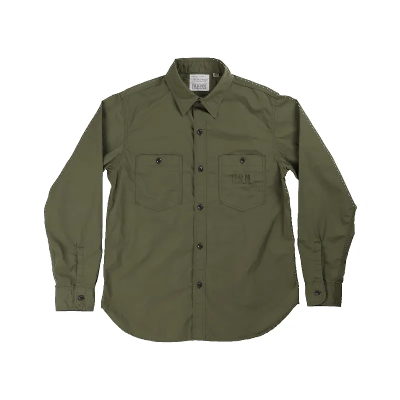 [2027SS] 4099 U.S.N Poplin O.D Shirt made by Full Count