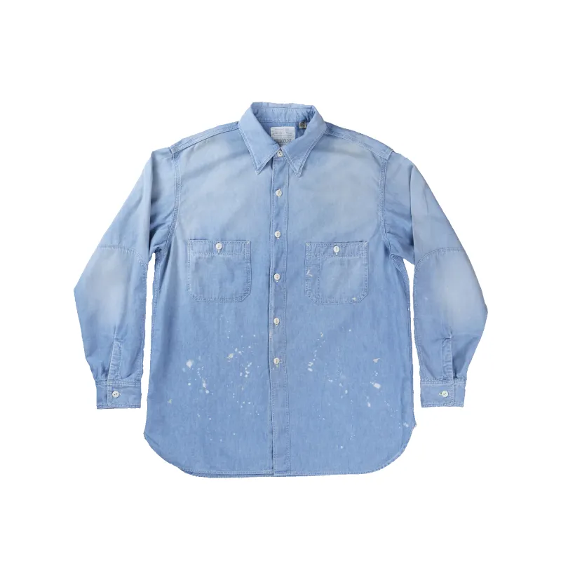 [2027SS] 4090VE-27 Triple Stitich Chambray Shirt( Dungarees Sun Fade) (Vintage Effect) made by Full Count