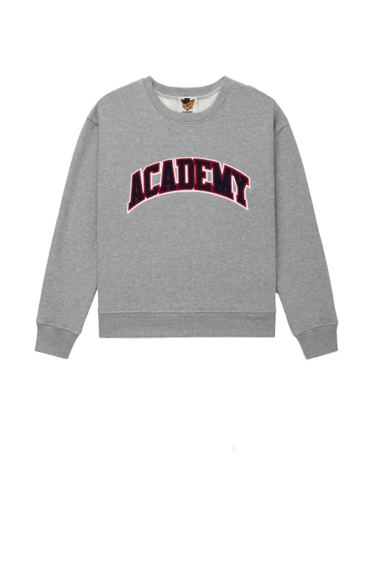 The Bookstore Crewneck, Navy/Red sold by Blackstock & Weber