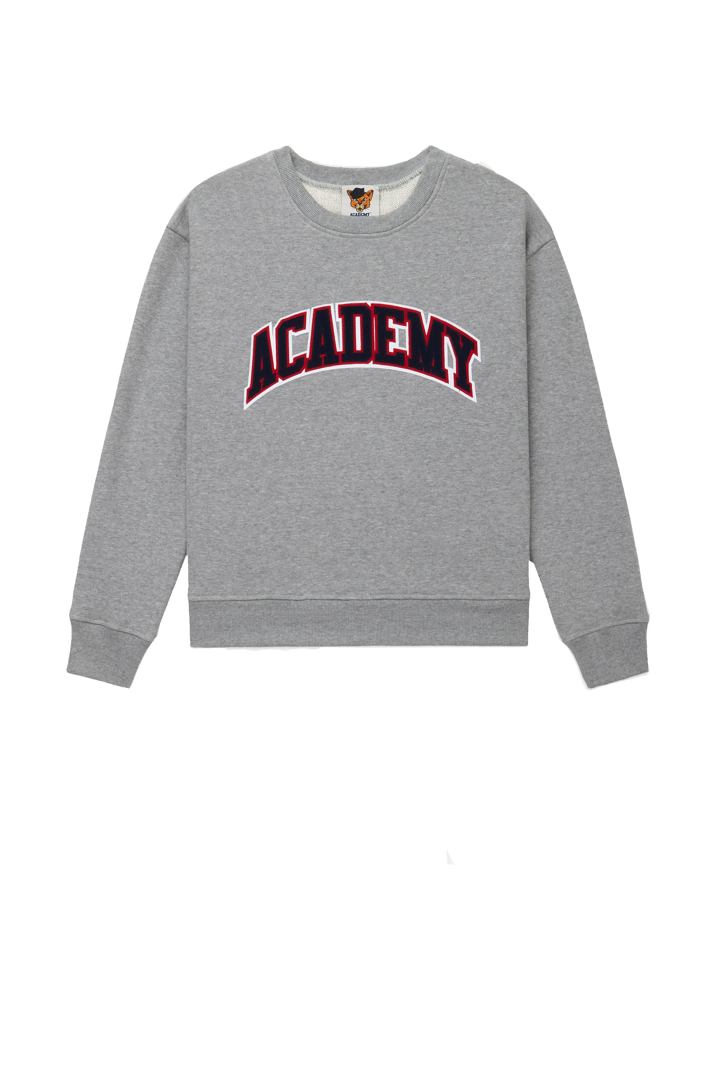 The Bookstore Crewneck, Navy/Red sold by Blackstock & Weber