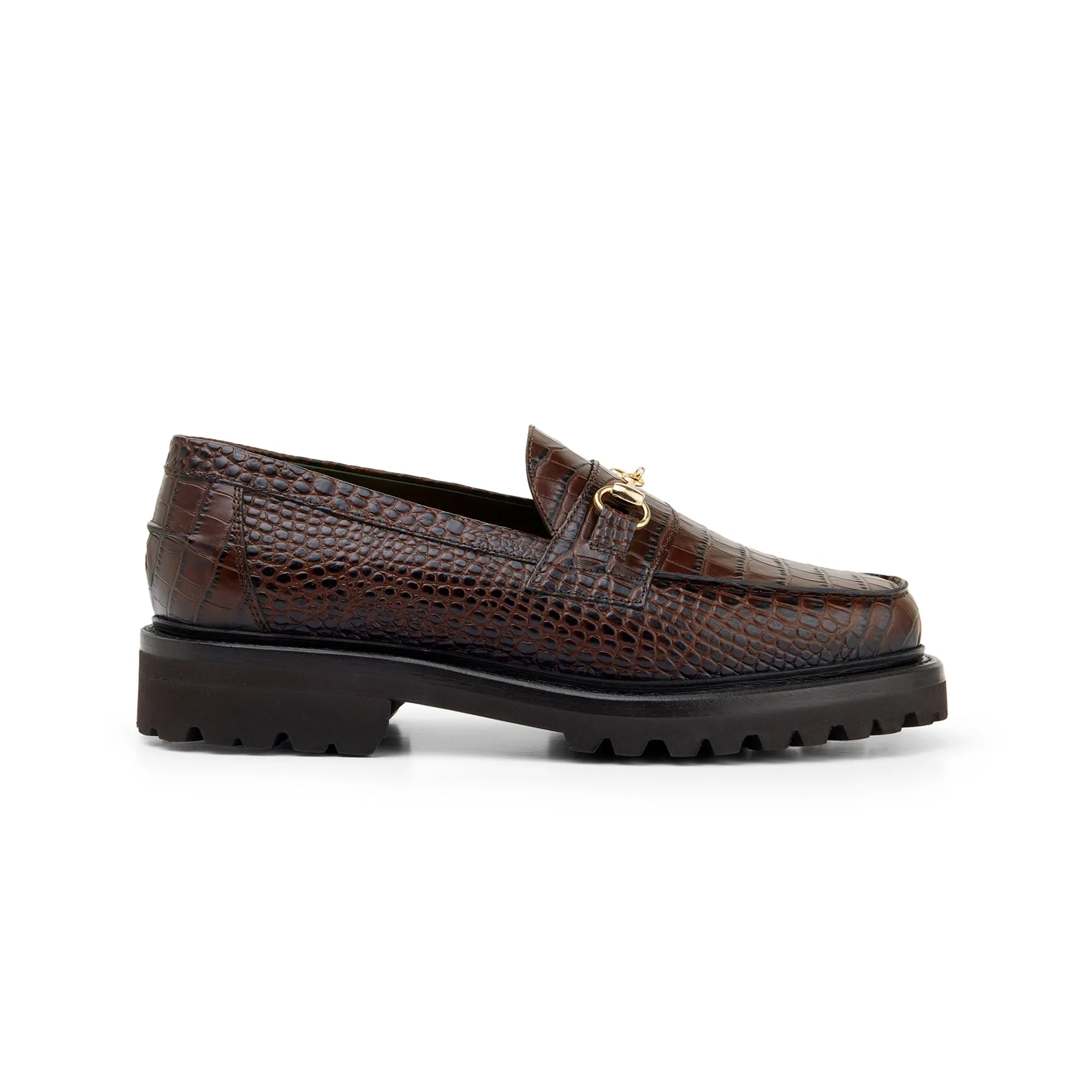 The Mason Horse Bit Loafer, Walnut Croc, Vibram 1757 Lug Sole sold by Blackstock & Weber product image thumbnail 2