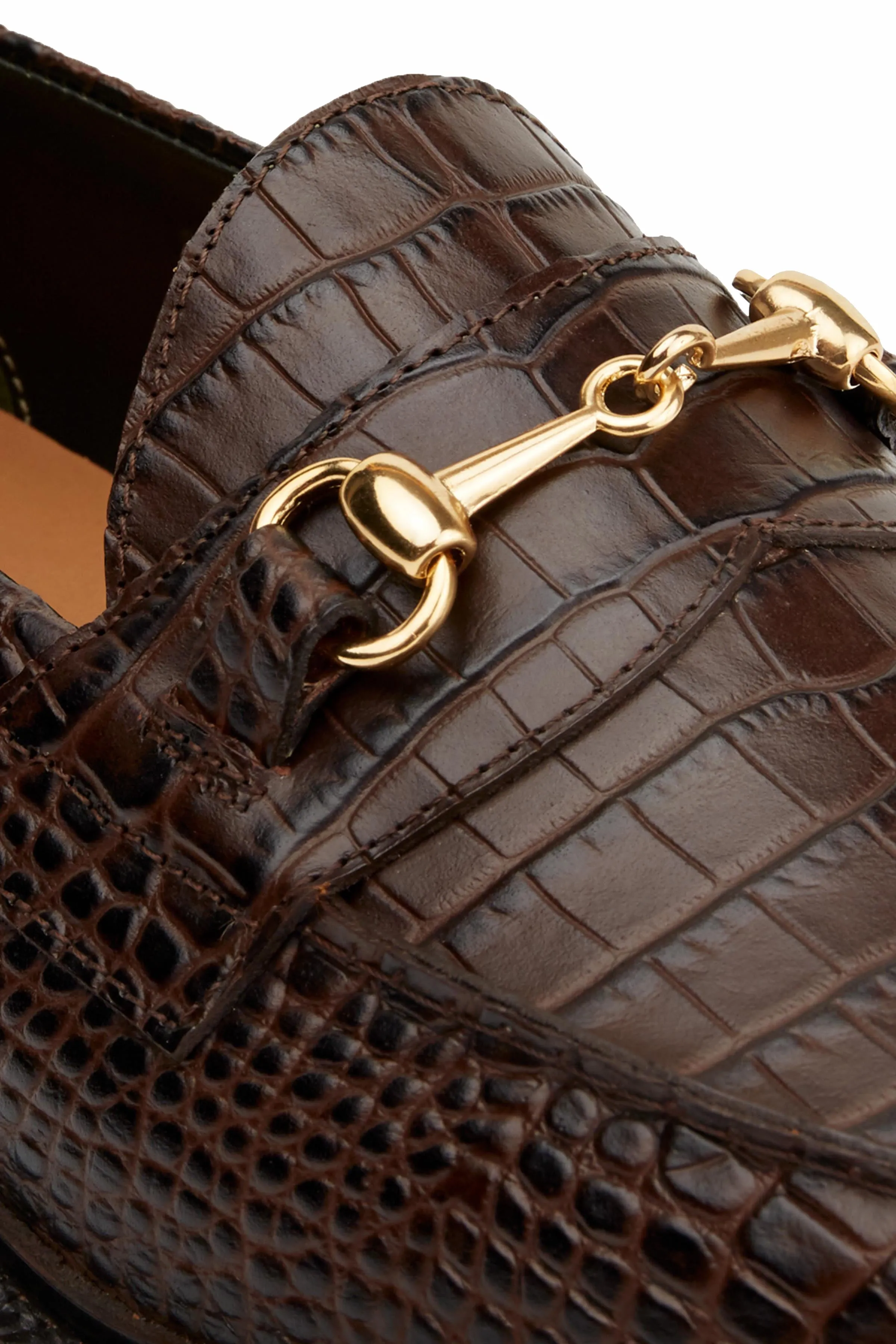 The Mason Horse Bit Loafer, Walnut Croc, Vibram 1757 Lug Sole sold by Blackstock & Weber product image thumbnail 5