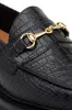 The Mason Horse Bit Loafer, Onyx Croc, Vibram 1757 Lug Sole sold by Blackstock & Weber