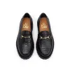 The Mason Horse Bit Loafer, Onyx Croc, Vibram 1757 Lug Sole sold by Blackstock & Weber