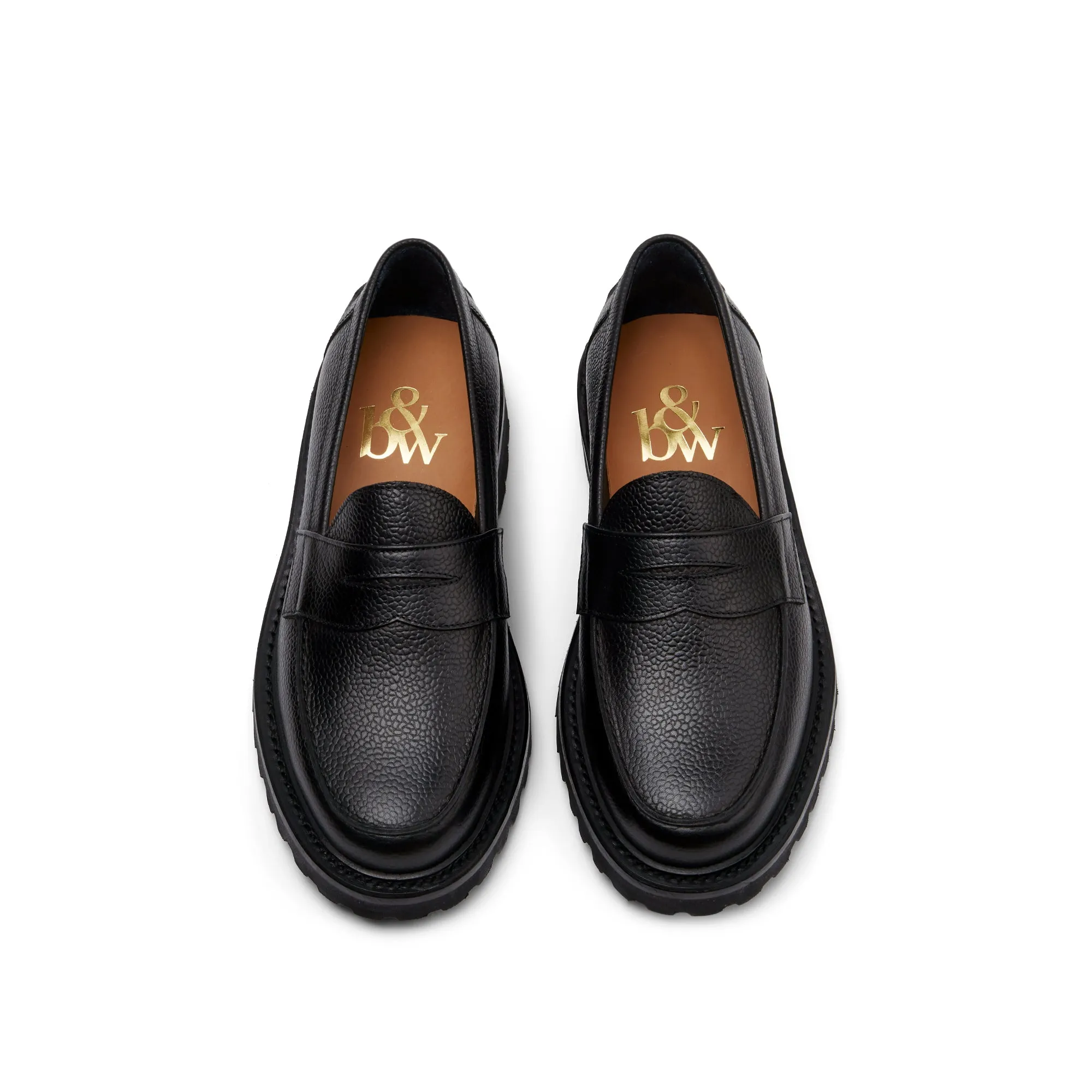 The Ellis Penny Loafer, Onyx, Vibram 1757 Lug Sole sold by Blackstock & Weber product image thumbnail 3