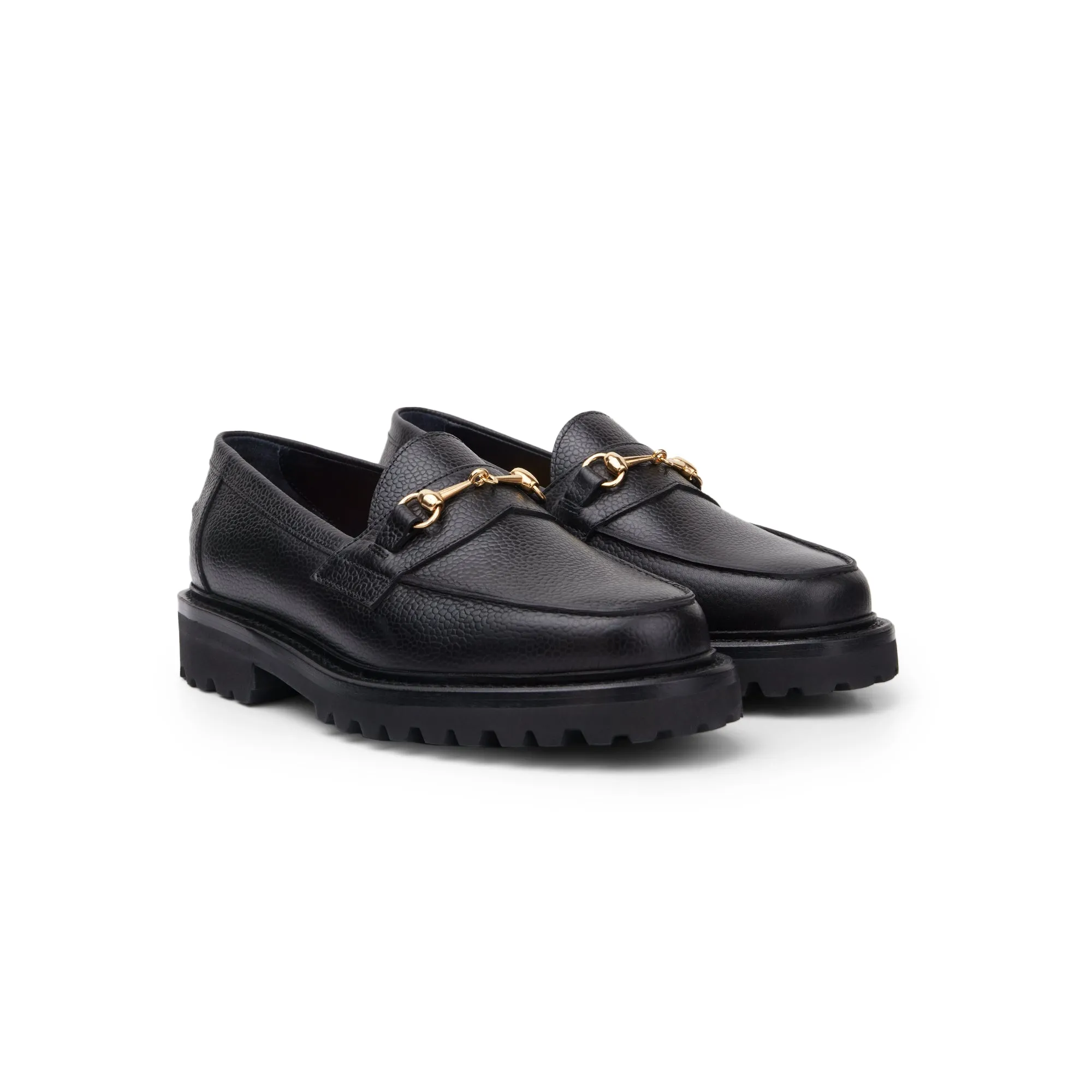 The Mason Horse Bit Loafer, Onyx, Vibram 1757 Lug Sole sold by Blackstock & Weber