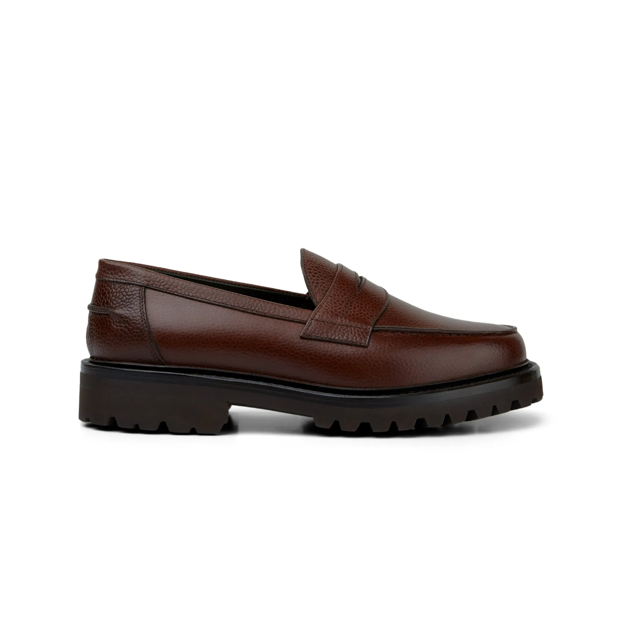 The Ellis Penny Loafer, Chocolate, Vibram 1757 Lug Sole sold by Blackstock & Weber product image thumbnail 2