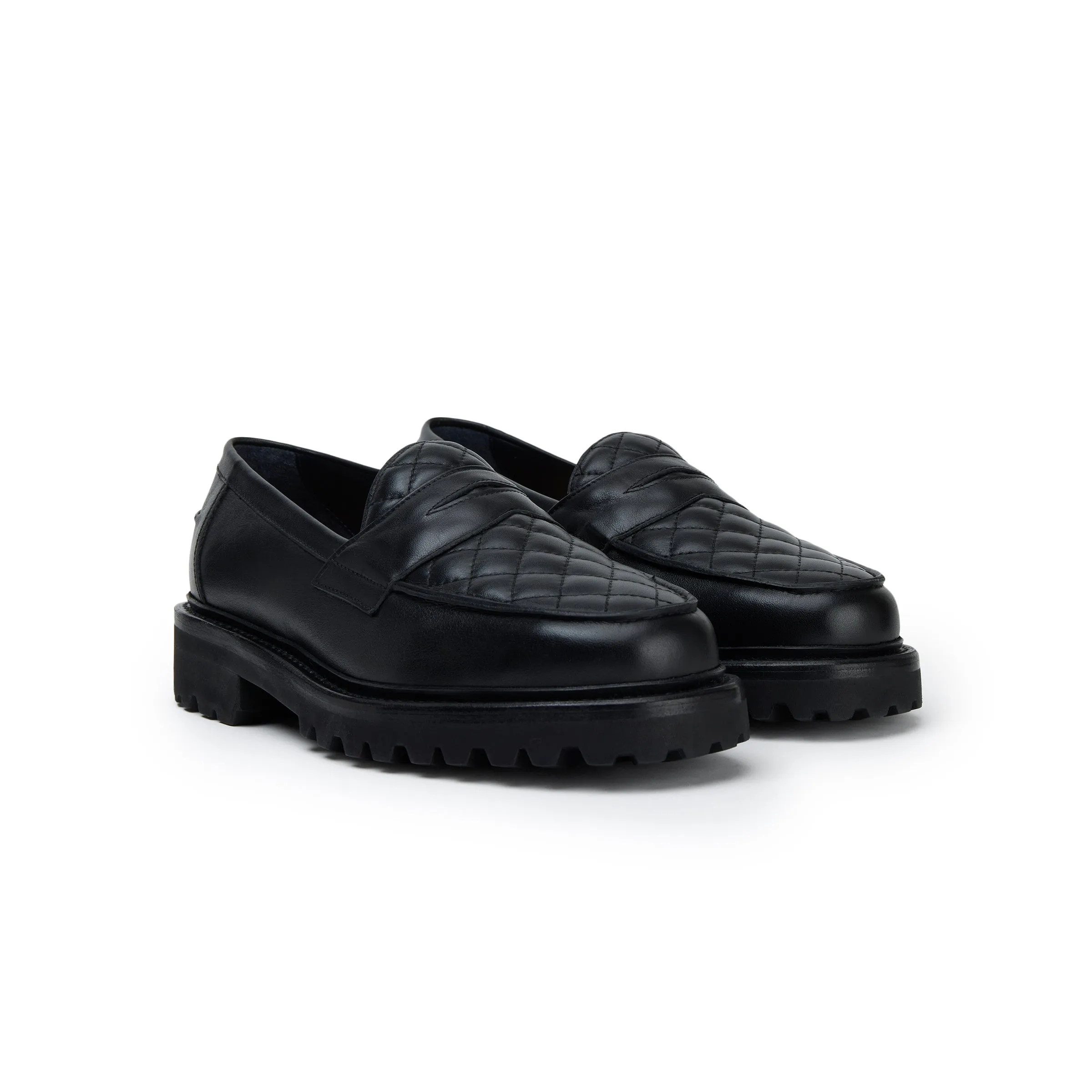 The Ellis Penny Loafer, Caviar Quilt, Lug Sole sold by Blackstock & Weber