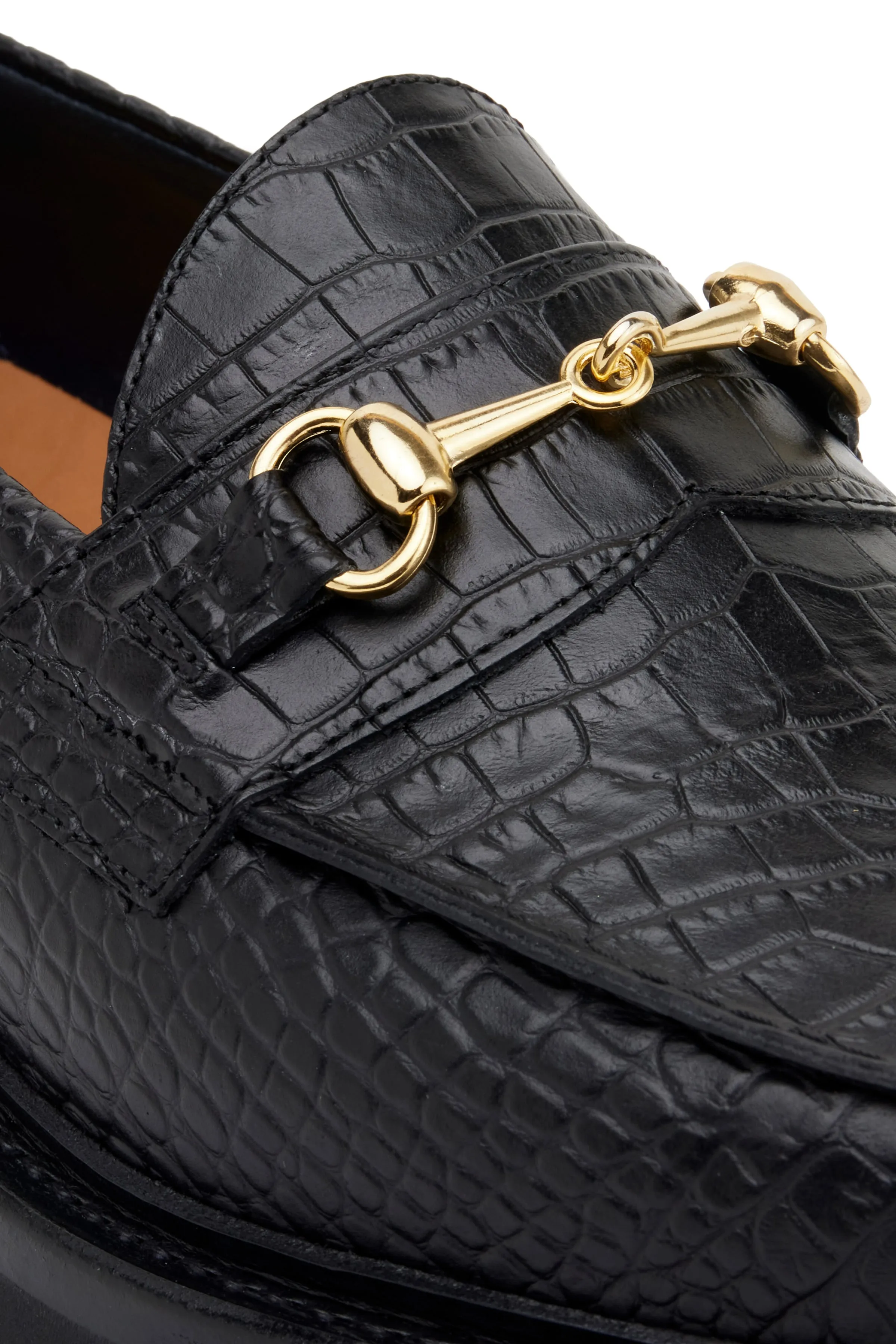 The Mason Horse Bit Loafer, Onyx Croc, Lug Sole sold by Blackstock & Weber product image thumbnail 5